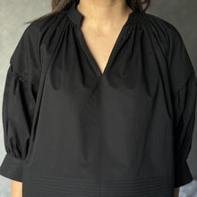 Cotton Pleated Top (Black)