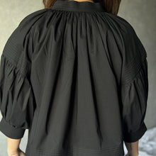Cotton Pleated Top (Black)