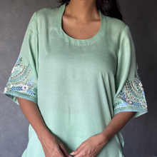 Embroidered Sea Foam Set