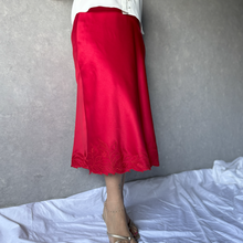 Satin Flame Midi Skirt